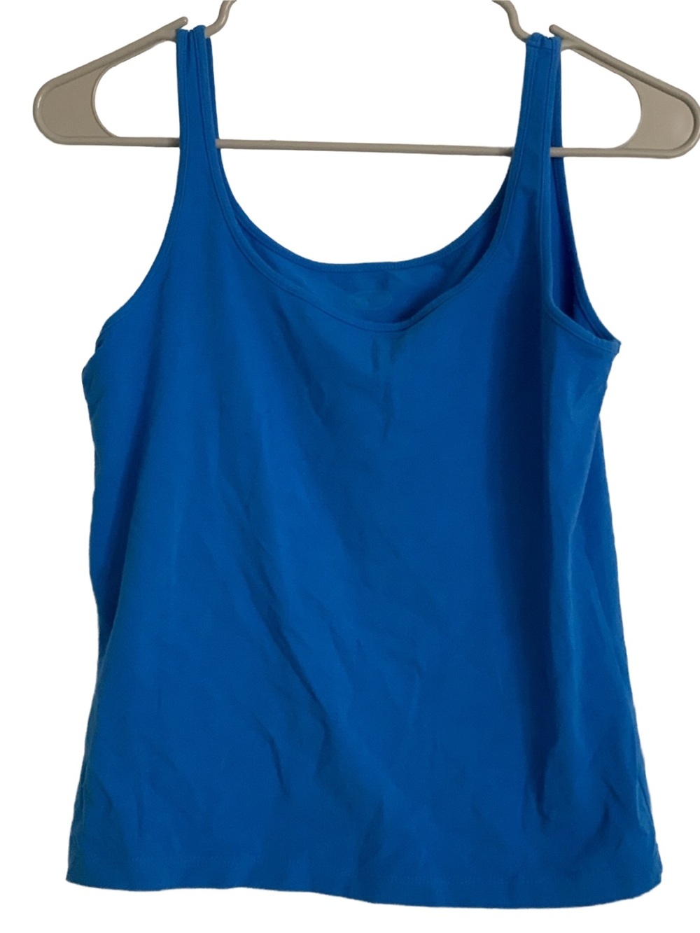 TALBOTS Bright Blue Sleeveless Rounded Neck Cotton Spandex Tank Top
